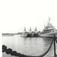 Motiv: Skolefartøyet KNM HAAKON VII - Ved kai i Kiel. Kielerwoche 1960. I bakgrunnen 3 Oslo-kl jagere og minesveipere
