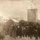 Stortorvet, Oslo. Avfotografert oljemaleri av marked. Den kulturhistoriske Utstilling i Kristiania 1901. Christiania Torv.