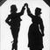 Dansende bondepar, silhouett