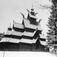 Gol stavkirke fra Gol i Hallingdal. Vinter 1925