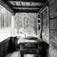 Vesterhaug, Elverum, Sør-Østerdal, Hedmark. Detalj av bygningen, bord på svalgangen. Nå på Glomdalsmuseet.