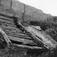 Slede med tremeier for stein. Langnes, Kåfjord, Troms 1948.