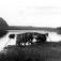 Notheng med fiskegarn til tørk på Klemet Turis seter. Nedre Masi 1953.