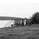 Garnheng med fiskegarn til tørk på Veino Motkajävis gård. Stuorrajavrre 1953.