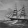 Avfotografert maleri. Seilskipet Regulus, Kragerø. Signert W.H. Yorke, L.pool 1878.