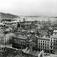Utsikt fra Vor Frelsers kirke, Oslo, over byen mot fjorden. Karl Johans gate nærmest.