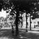 Hjørnet Bygdøy allè og Drammensveien, Oslo 1936. Gatebilde med kiosk, biler, trikk og fotgjengere.