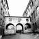 Oslo kretsfengsel, Møllergata 19, fotografert 1975, oppført 1866. Eksteriør fra gårdplass og 
