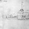 Vestre Moland kirke ant. (196),  Lillesand,  Aust-Agder. Blyantskisse fra 
John Edy: 