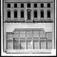 Dronningens gate 15, Oslo. Utkast til ominnredning av Christiania Katedralskoles lokaler. Senere Stortingslokalene. Fasade av bakgårdsfløy med aula og bibliotek. Snitt gjennom bibliotek, senere lagtingsal.