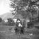 Helga Frisvoll g. Oppigård f. 1905,  Frisvoll gnr 73 6 og 9. ..I Bakgrunnen Frisvoll gnr 73  5.