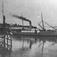 Moldekaia med dampskipet D/S Rauma.Like etter den var kjøpt av det nystartede Romsdals Dampskipselskap i 1888..Grand hotell i bakgrunnen . .(Bruk bilde R.Fot.01463)